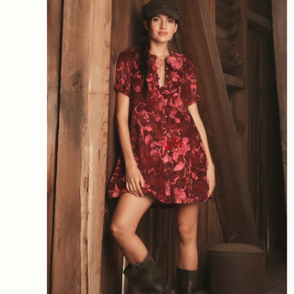 NWT ANTHROPOLOGIE The Keira Corduroy Mini Dress by Pilcro SIZE S